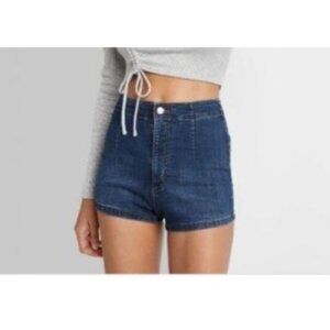Wild Fable Women's Super-High Rise Jean Shorts Dark Wash 00